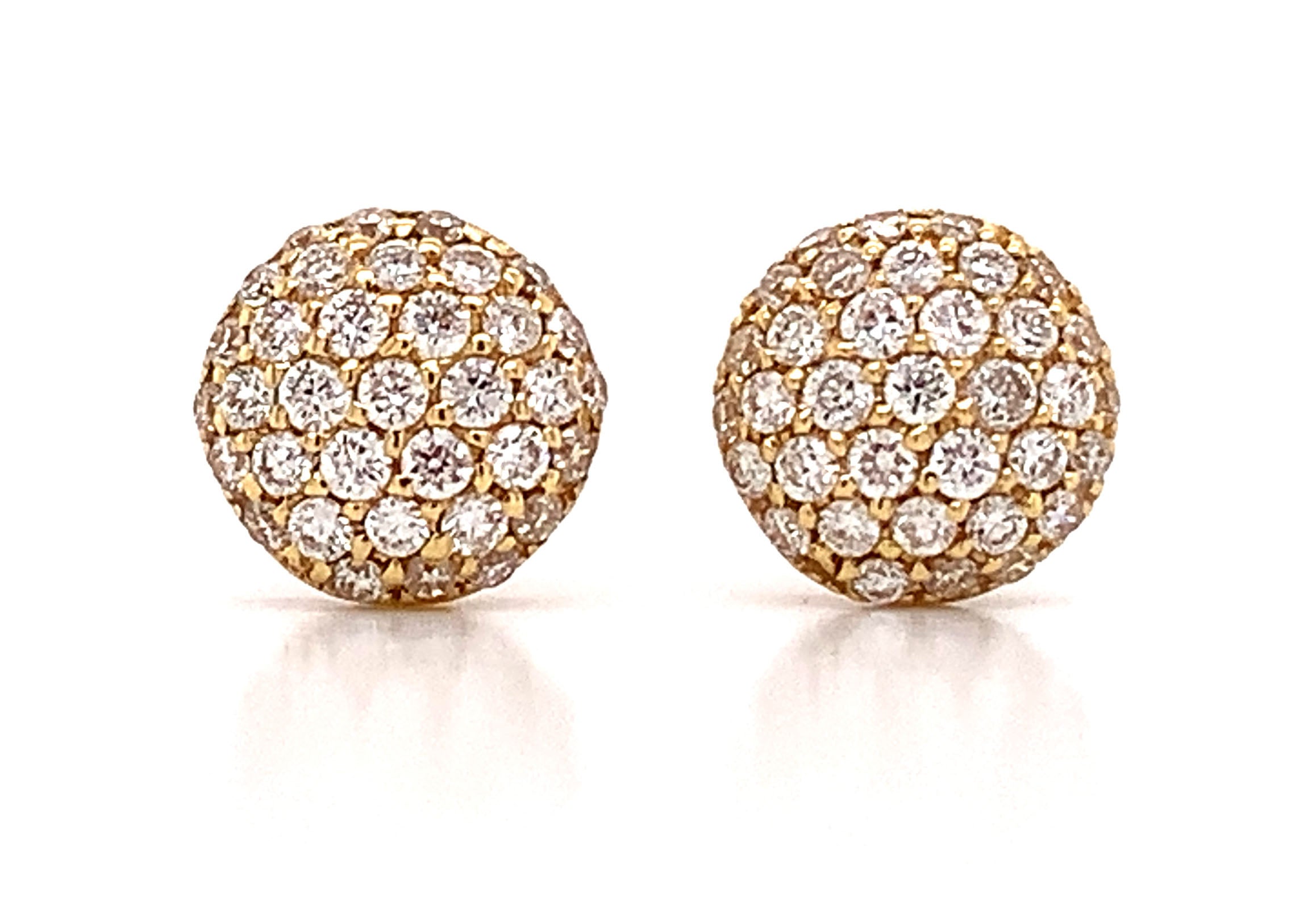 Ball Shape Pave Diamond Earrings 0.34ctw