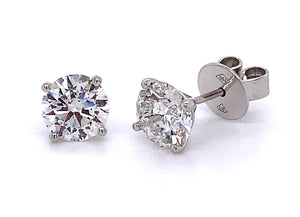 Three-Prong Martini Diamond Stud Earrings