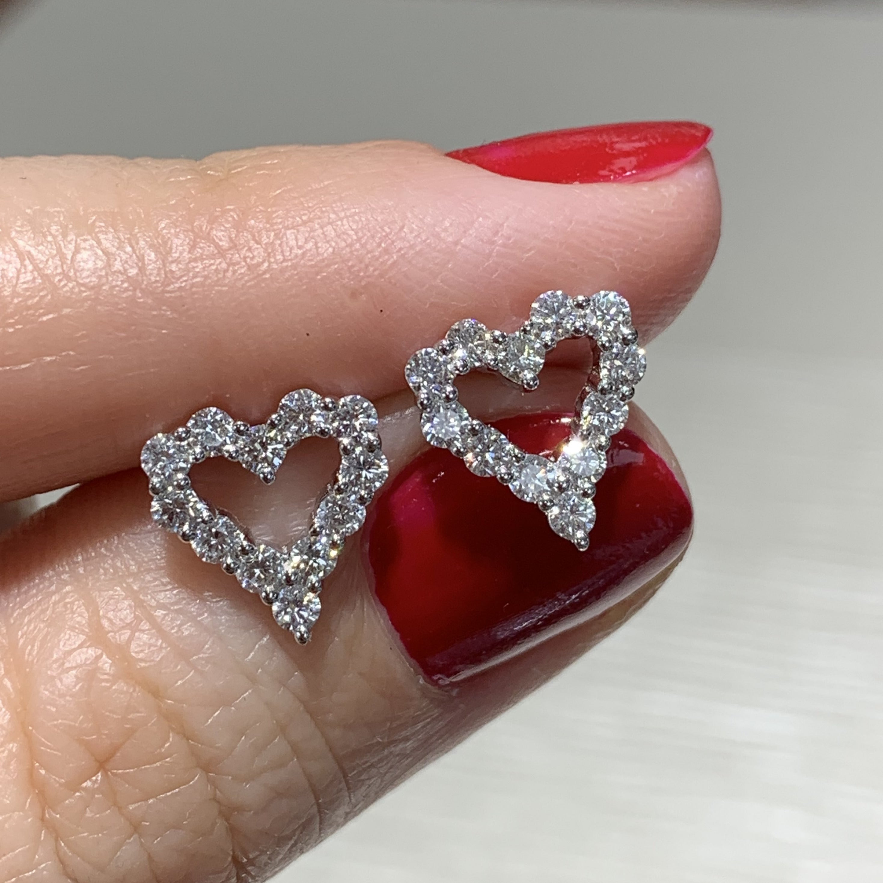 Diamond 0.73ct t.w. Open Heart Earrings - HANIKEN JEWELERS NEW-YORK