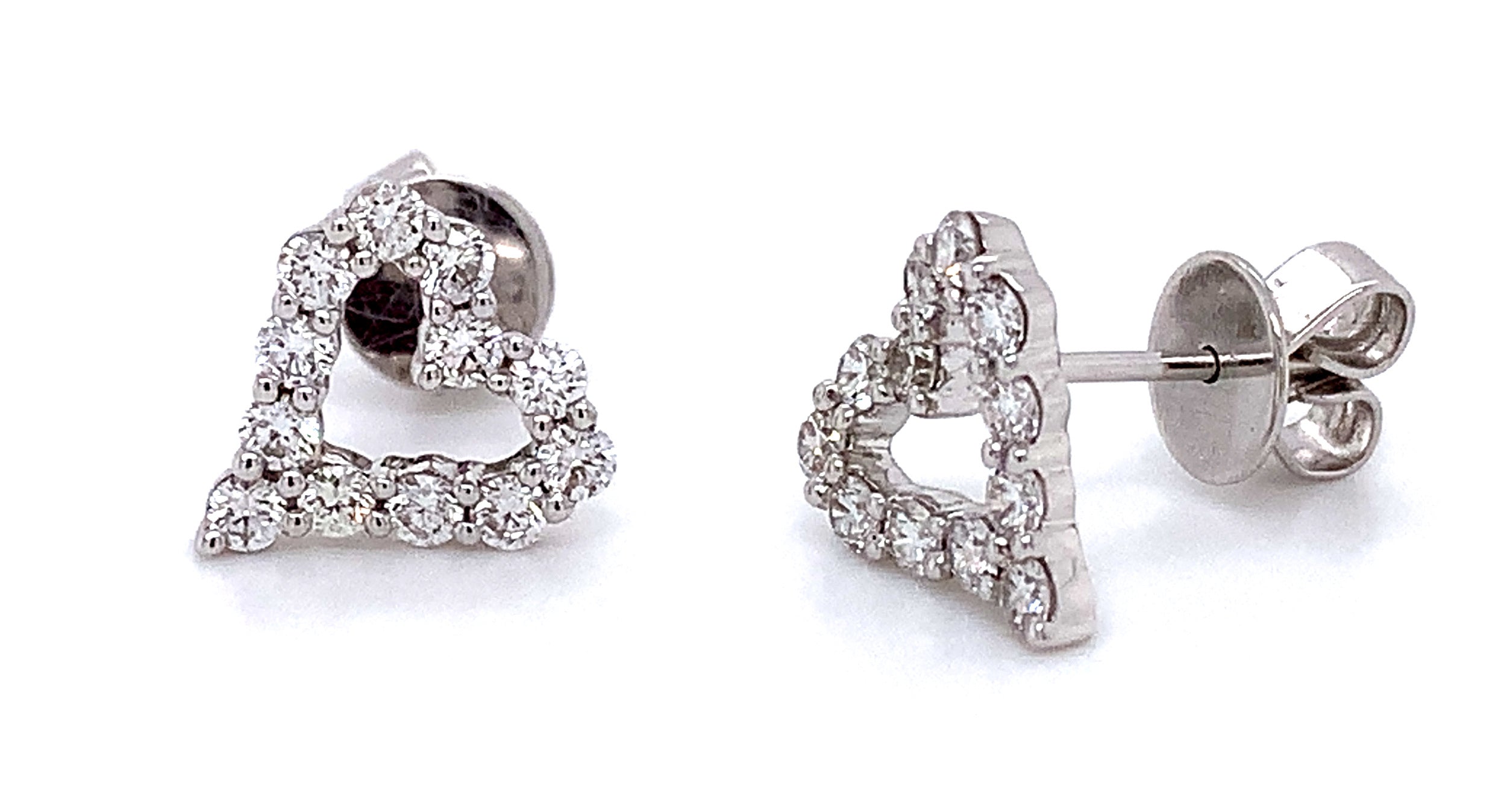 Diamond 0.73ct t.w. Open Heart Earrings - HANIKEN JEWELERS NEW-YORK