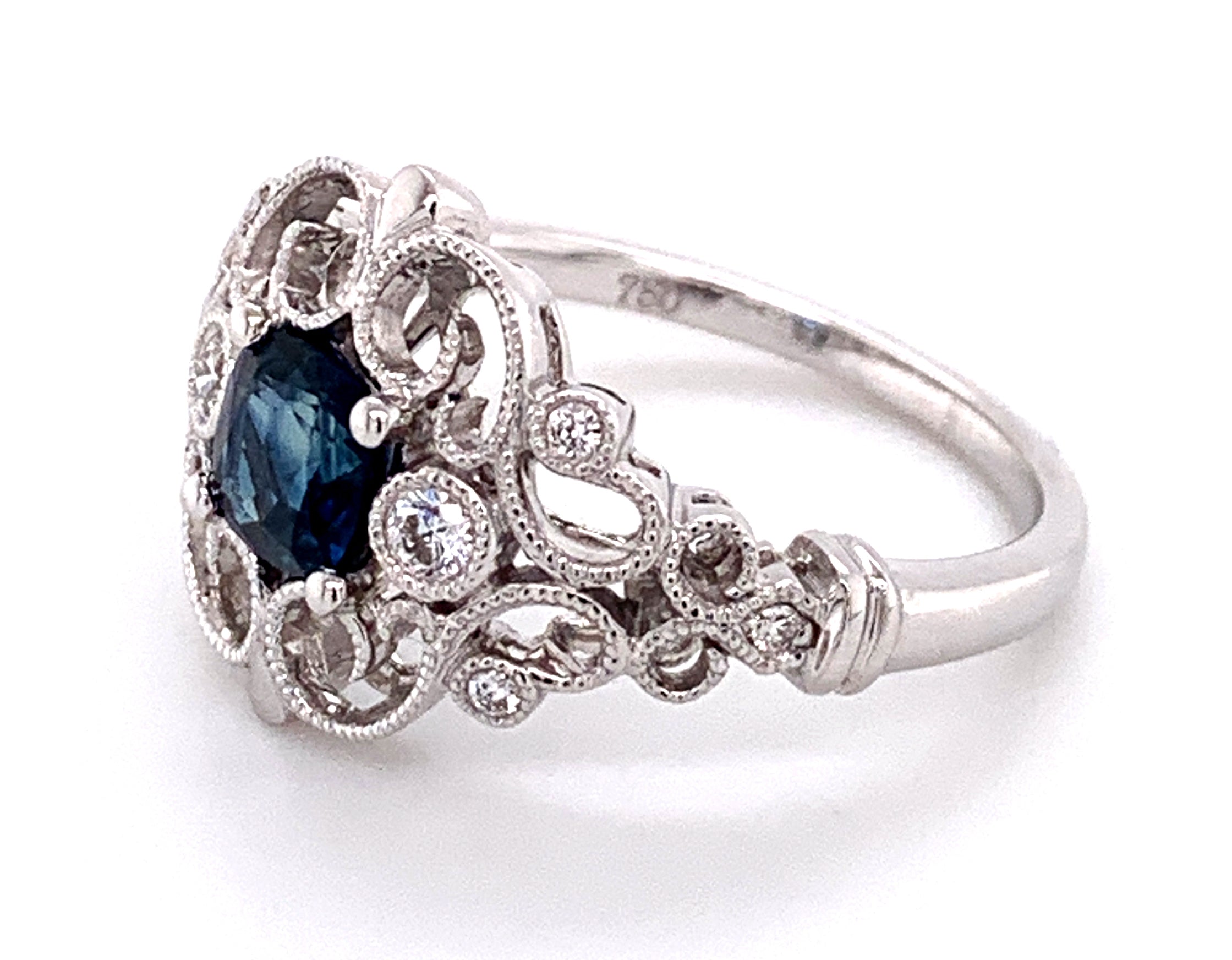 Sapphire Blue Diamond Fine Jewelry Ring 