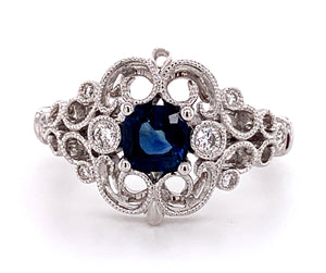 Sapphire Royal Blue Diamond Ring 