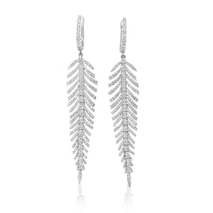 1.78ct tw Ladies Diamond Feather Style Earrings