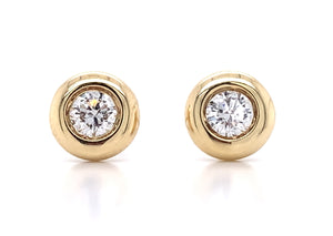 Diamond Full Bezel Stud Earrings with 0.38tcw