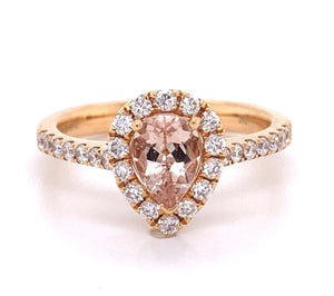 Pear Shape Diamond & Morganite Ring