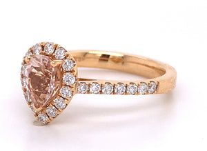 Pear Shape Diamond & Morganite Ring