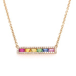 Diamond Multicolor Rainbow Sapphire Necklace