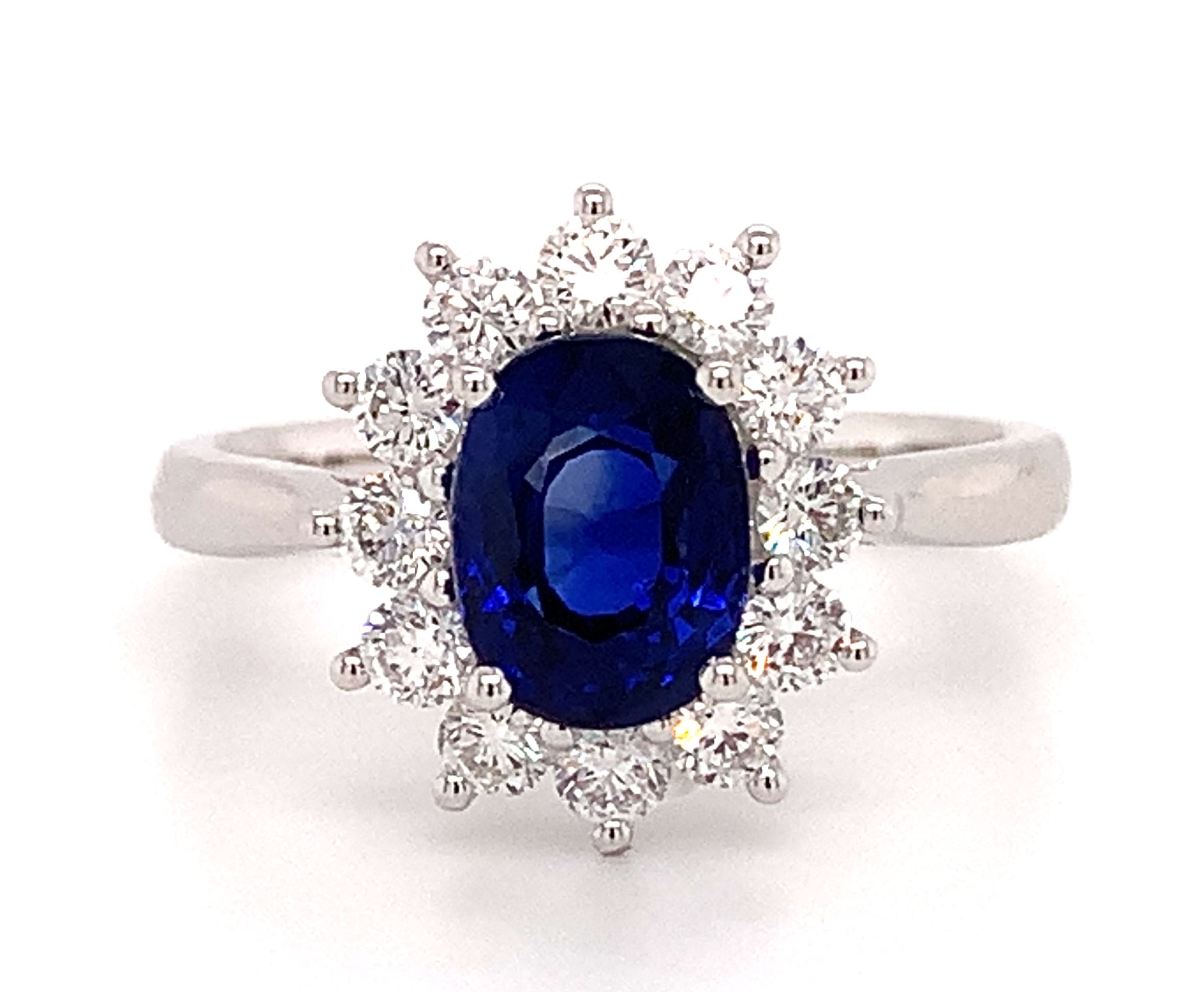 1.99ctw Royal Blue Sapphire & Diamond Ring