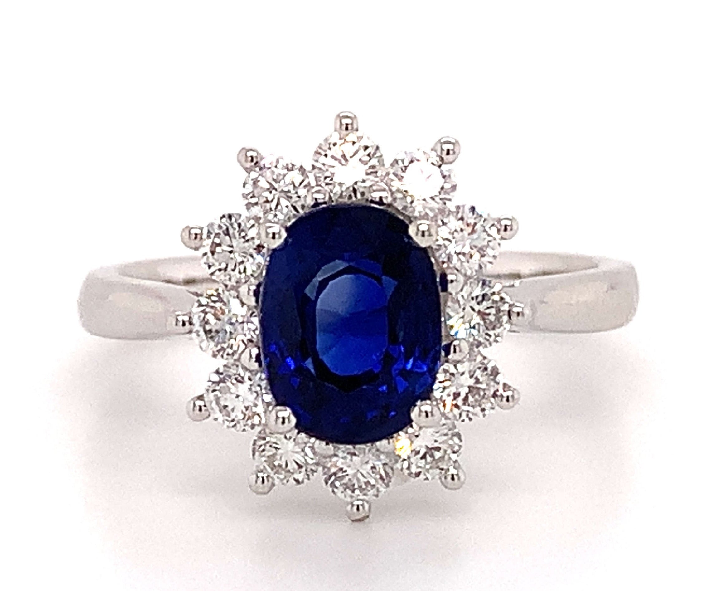 1.99ctw Royal Blue Sapphire & Diamond Ring