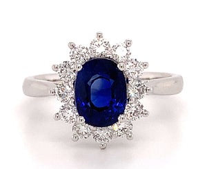 1.99ct tw Royal Blue Sapphire & Diamond Ring
