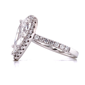 Platinum GIA Certified 3.23ct Pear Shape Engagement Ring - HANIKEN JEWELERS NEW-YORK