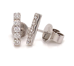 Ladies 0.35ctw Diamond Bar Earrings