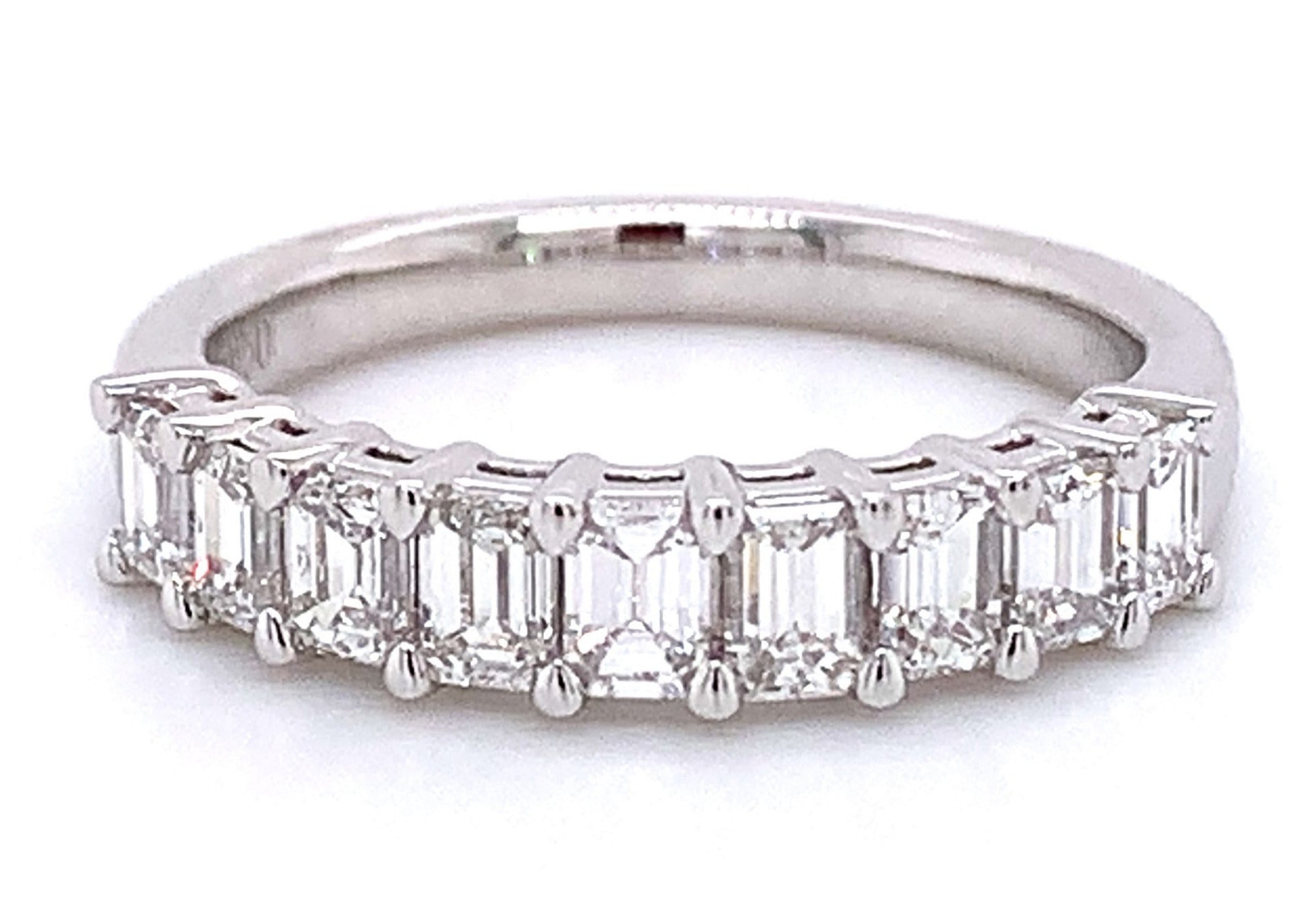 Ladies Diamond 0.94ctw Emerald Cut Eternity Ring