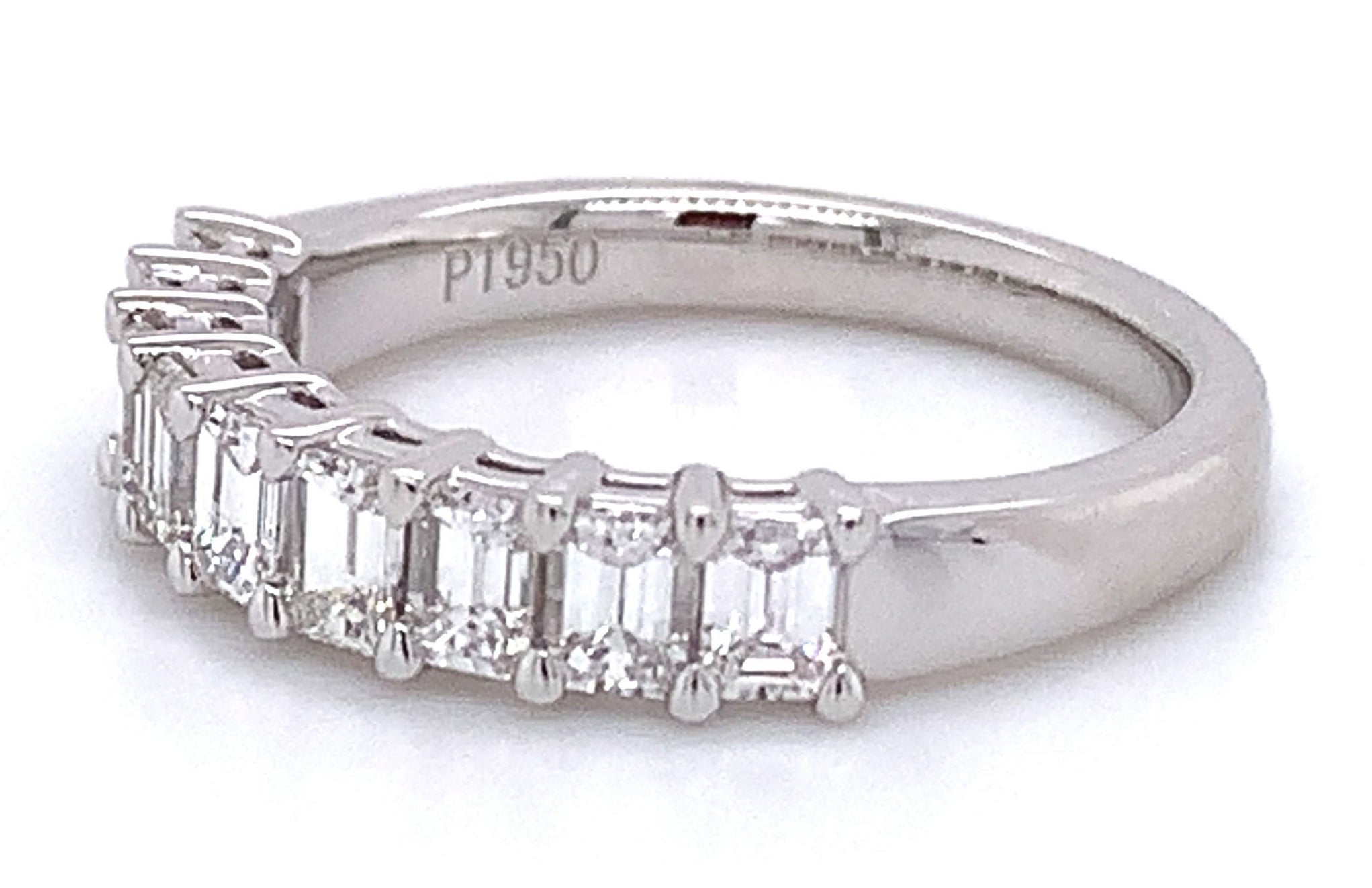 Ladies Diamond 0.94ctw Emerald Cut Eternity Ring