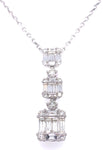 Diamond 1.63cts Baguette Pendant Necklace