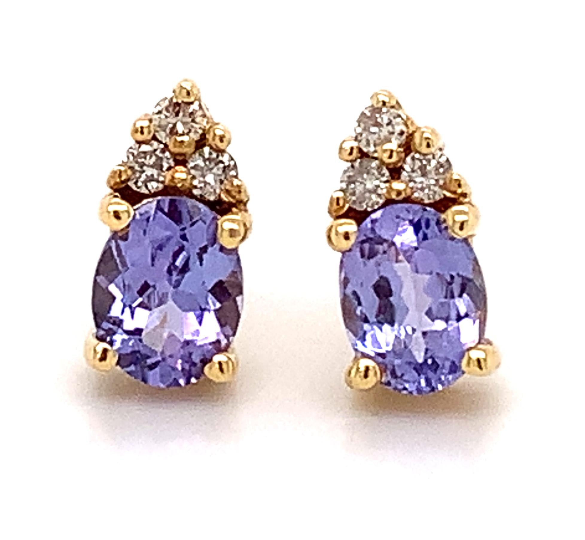 Diamond & Tanzanite Drop Earrings