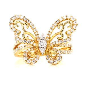 Butterfly Diamond Right Hand Ring 0.68cts