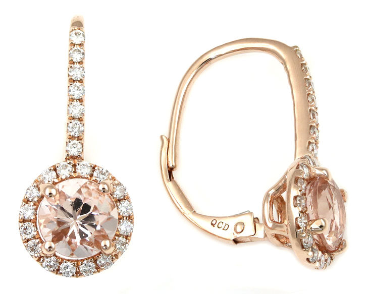 Diamond & Morgonite Earrings - HANIKEN JEWELERS NEW-YORK