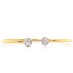 0.52ct tw Diamond Yellow Gold Wrap Bangle Bracelet