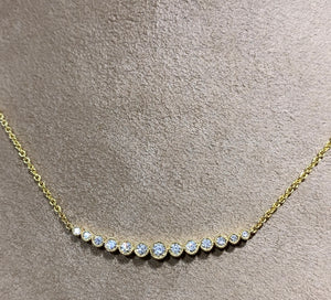 Diamond Bezel Set Bar Necklace