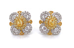 Fancy Yellow Diamond Clover Flower Style Earrings - HANIKEN JEWELERS NEW-YORK