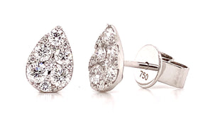 Pear Shape Diamond Stud Earrings 0.56ctw