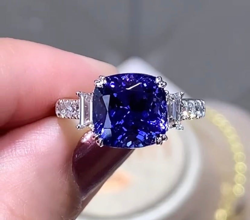Tanzanite Baguette Diamond Ring – HANIKEN JEWELERS NEW
