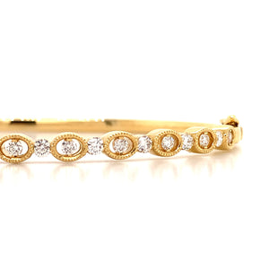 0.77ctw Diamond Yellow Gold Bangle Bracelet