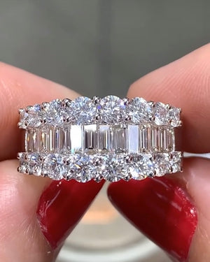 Baguette and Round Cut Diamond Ring 2.40ct tw
