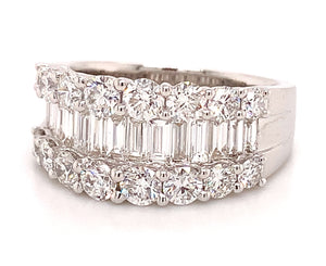 Baguette and Round Cut Diamond Ring 2.40ct tw