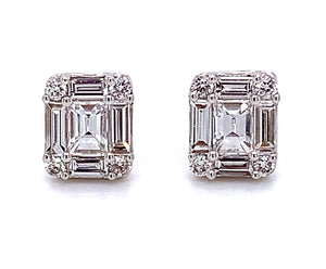Baguette Diamond 0.67ct t.w. Stud  Earrings
