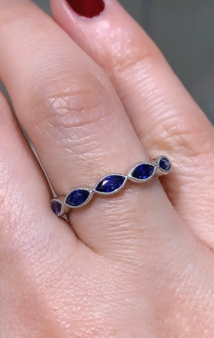 Blue Sapphire Celebration Stackable Ring