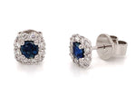 ﻿Ladies Blue Sapphire Diamond Earrings