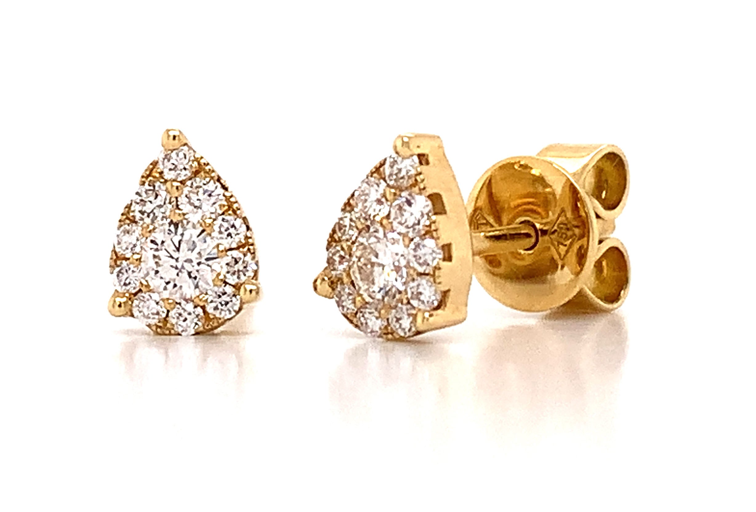 Pear Shape Diamond Stud Earrings 0.35ctw