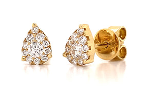 Pear Shape Diamond Stud Earrings 0.35ctw