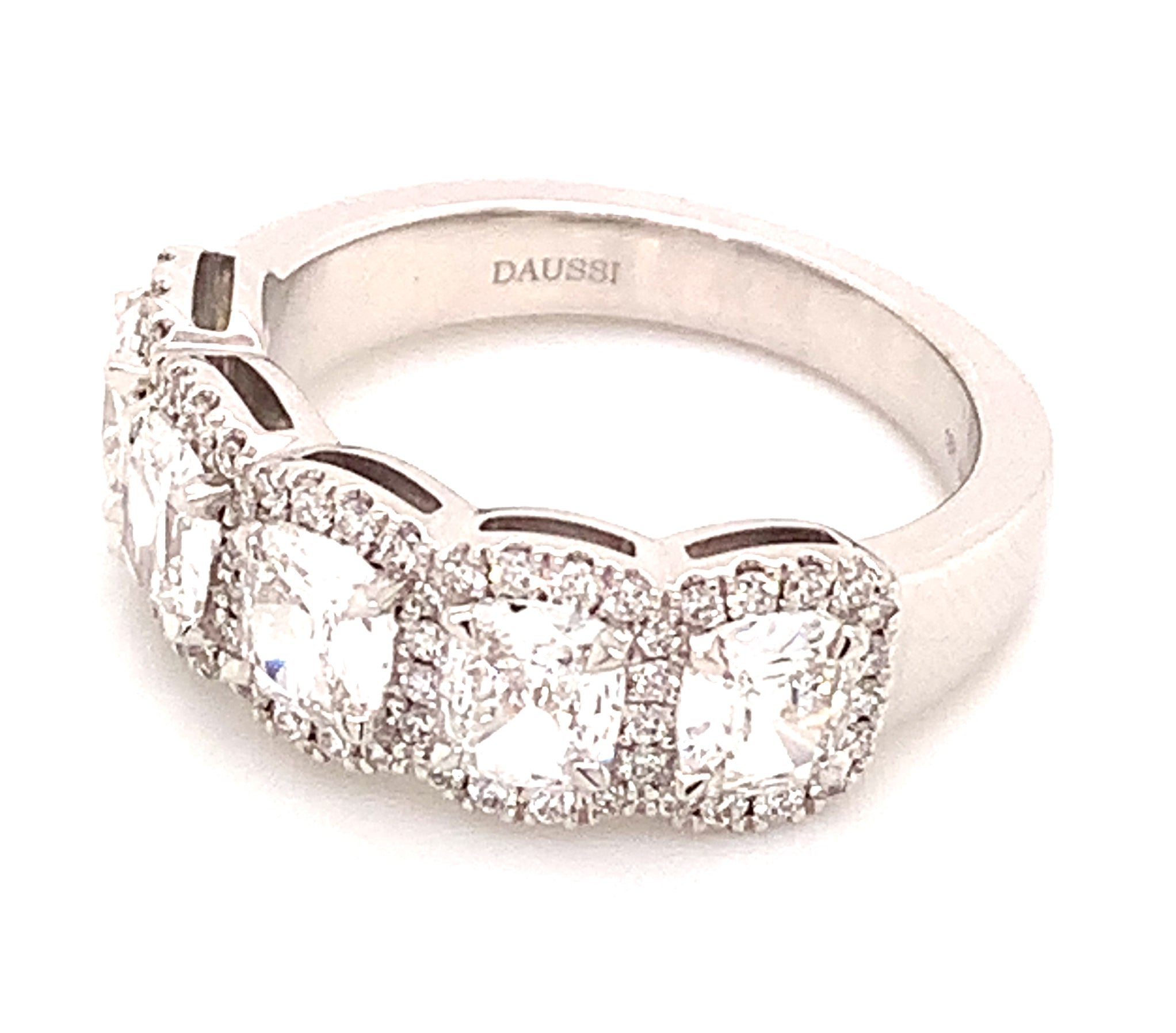 Henri Daussi Cushion Cut Five Stone 1.91ctw Diamond Ring