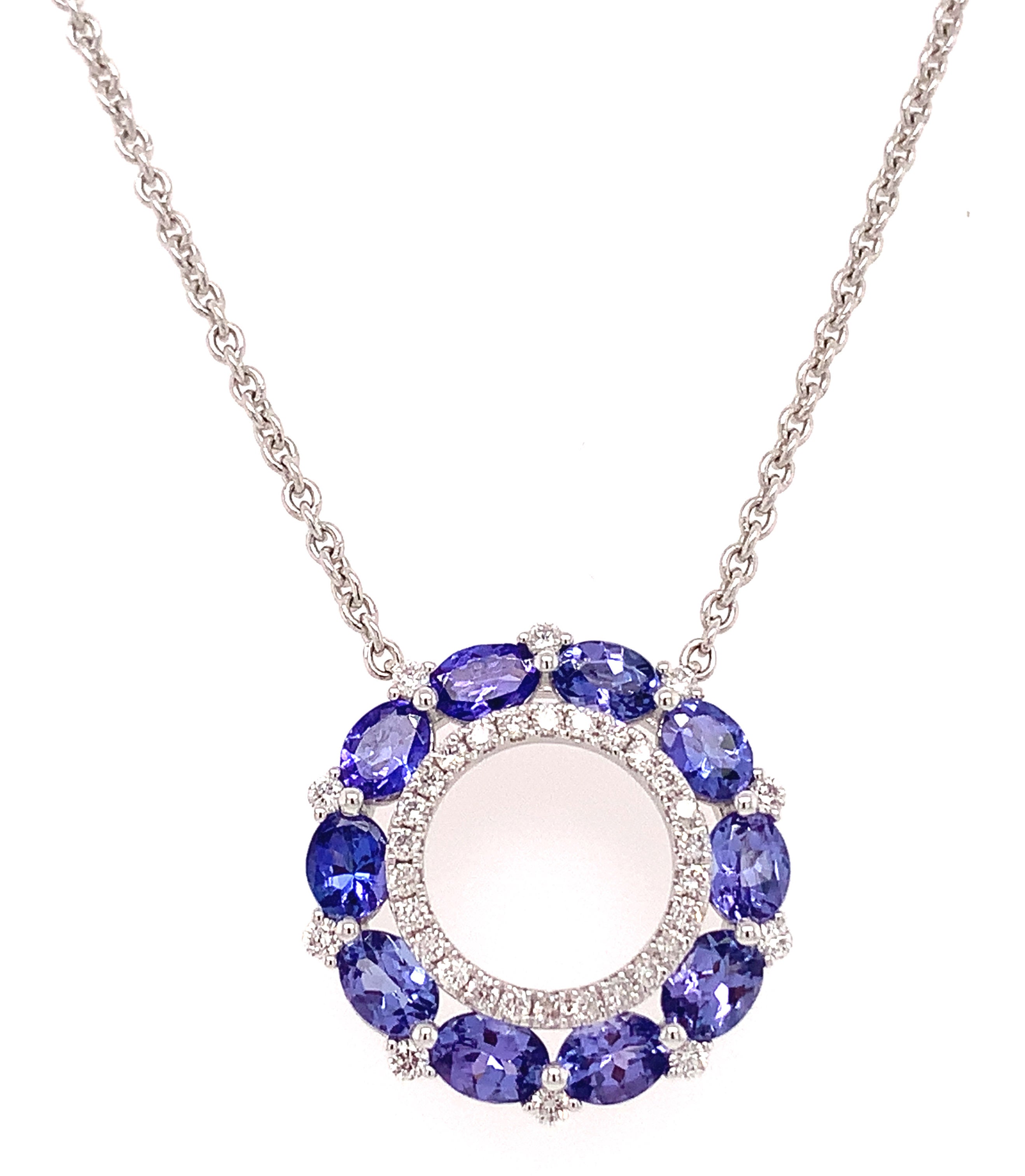 Diamond & Tanzanite Circle of Life Pendant Necklace