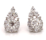 1.47ctw Diamond Elegant Flower Earrings