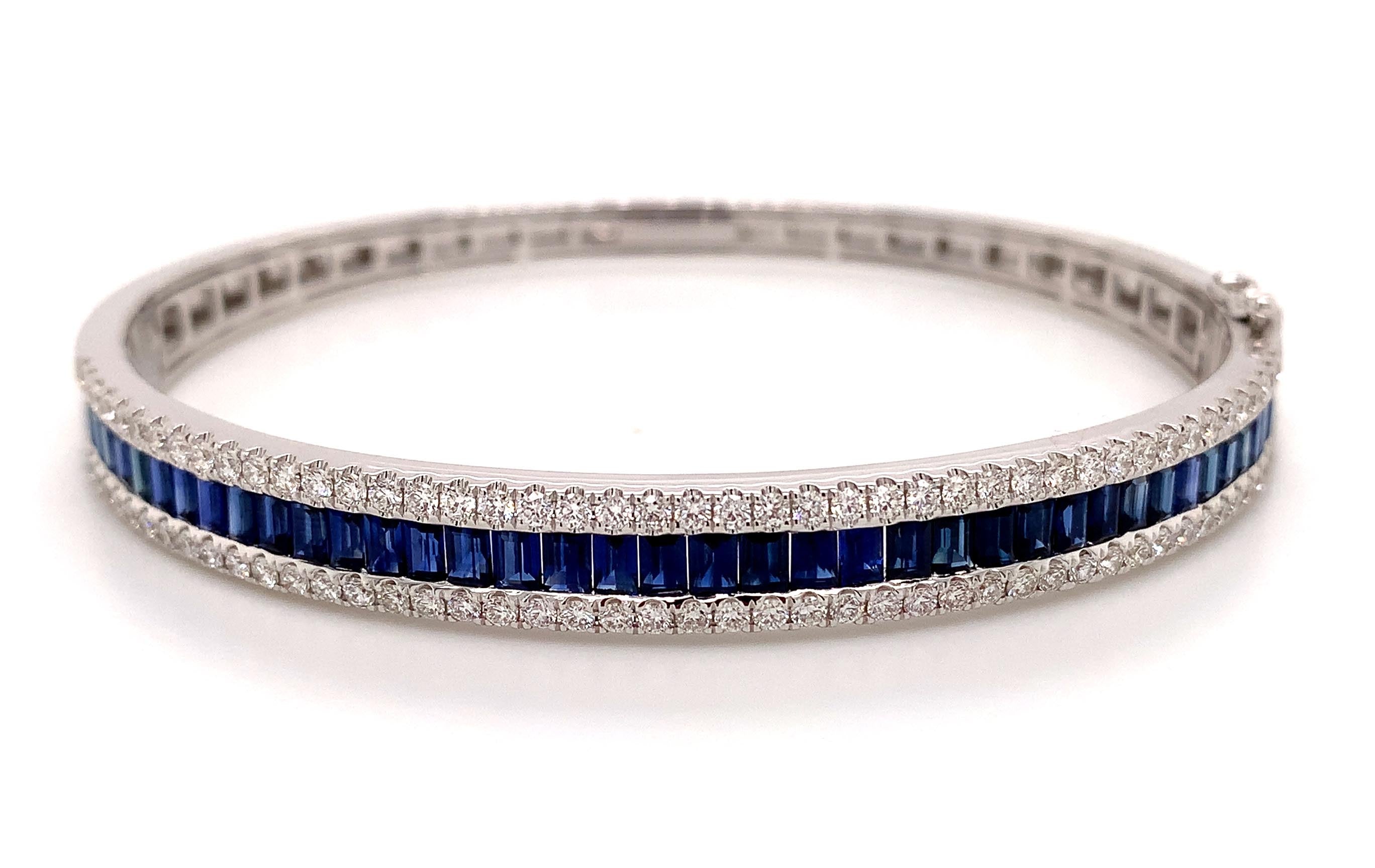 Blue Topaz Bangle Bracelet White Gold | Braverman Jewelry
