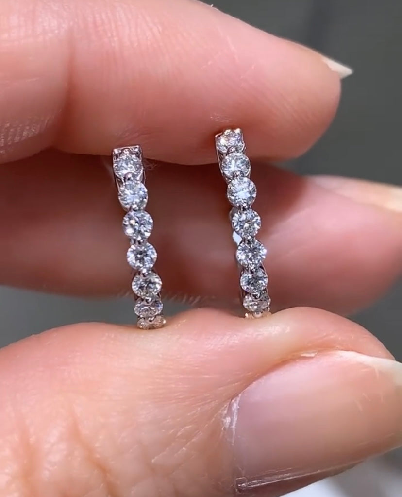 Ladies Diamond Huguie Earrings 0.52ctw