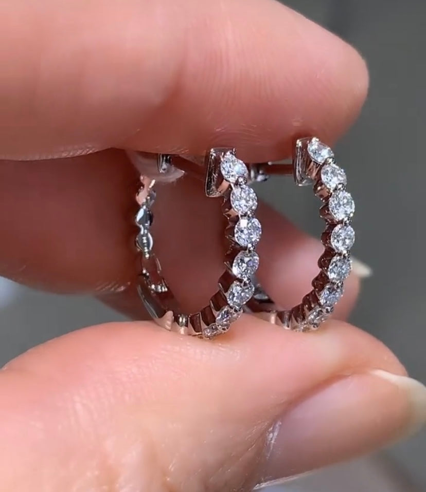 Ladies Diamond Huguie Earrings 0.52ctw