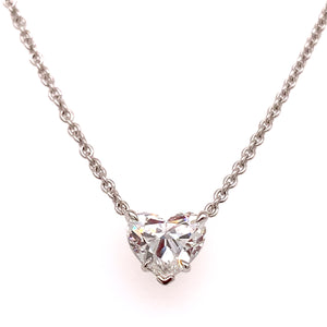 0.92CT GIA Diamond Heart Solitaire Pendant Necklace