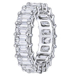 GIA certified Platinum Emerald cut Eternity Band 7.67ct tw.