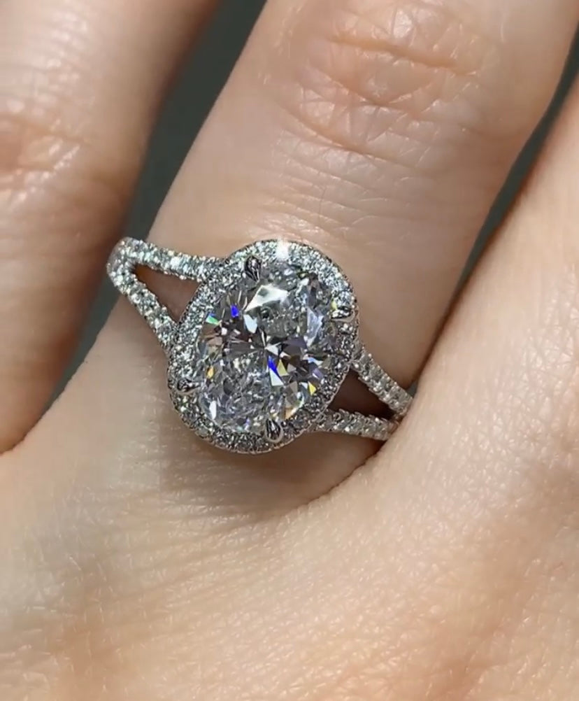 3.11 carat Pear Shape Signature Wrap Rose Gold Ring | Lauren B Jewelry