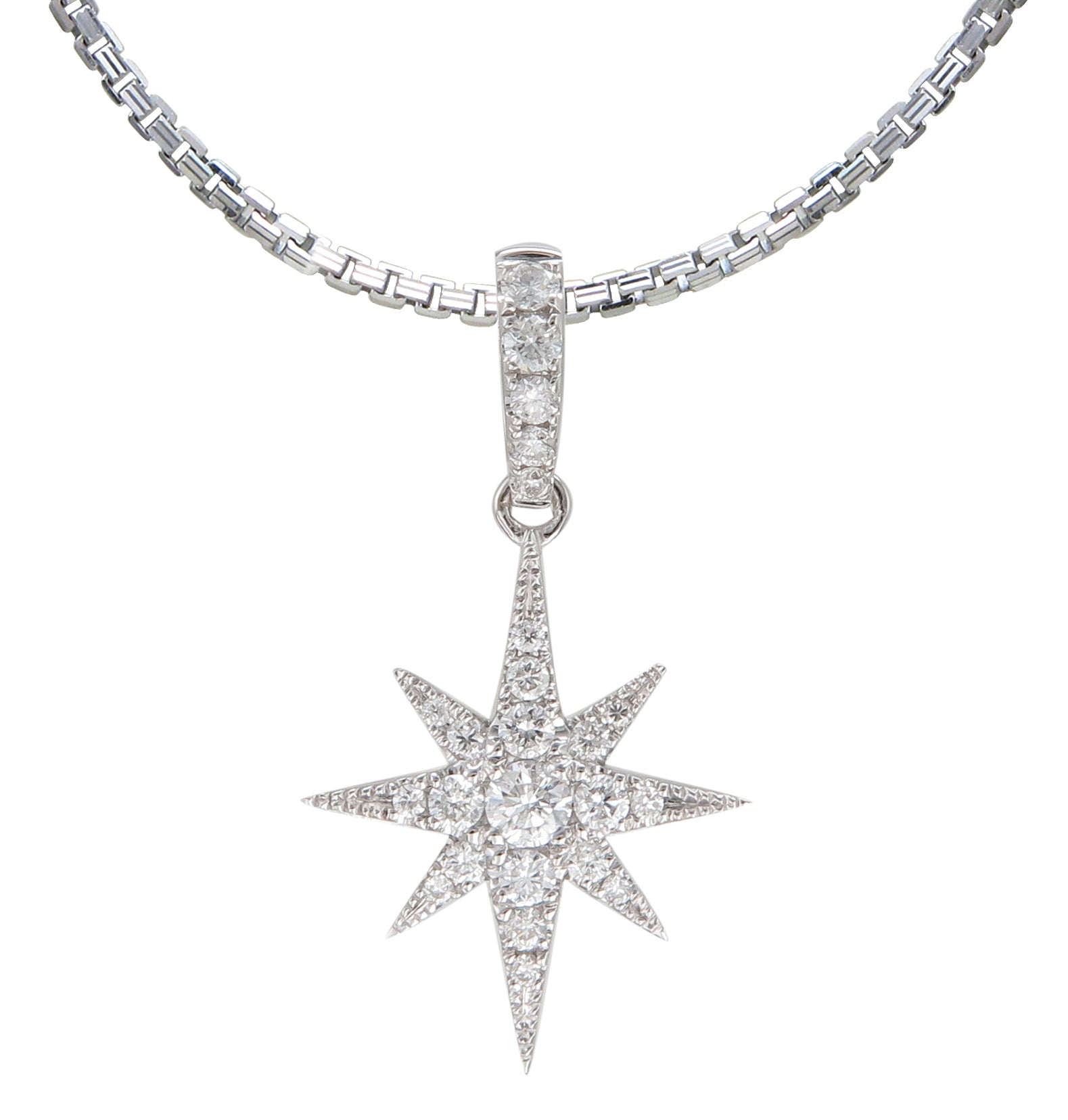 Northern Star Diamond Pendant Chain Necklace