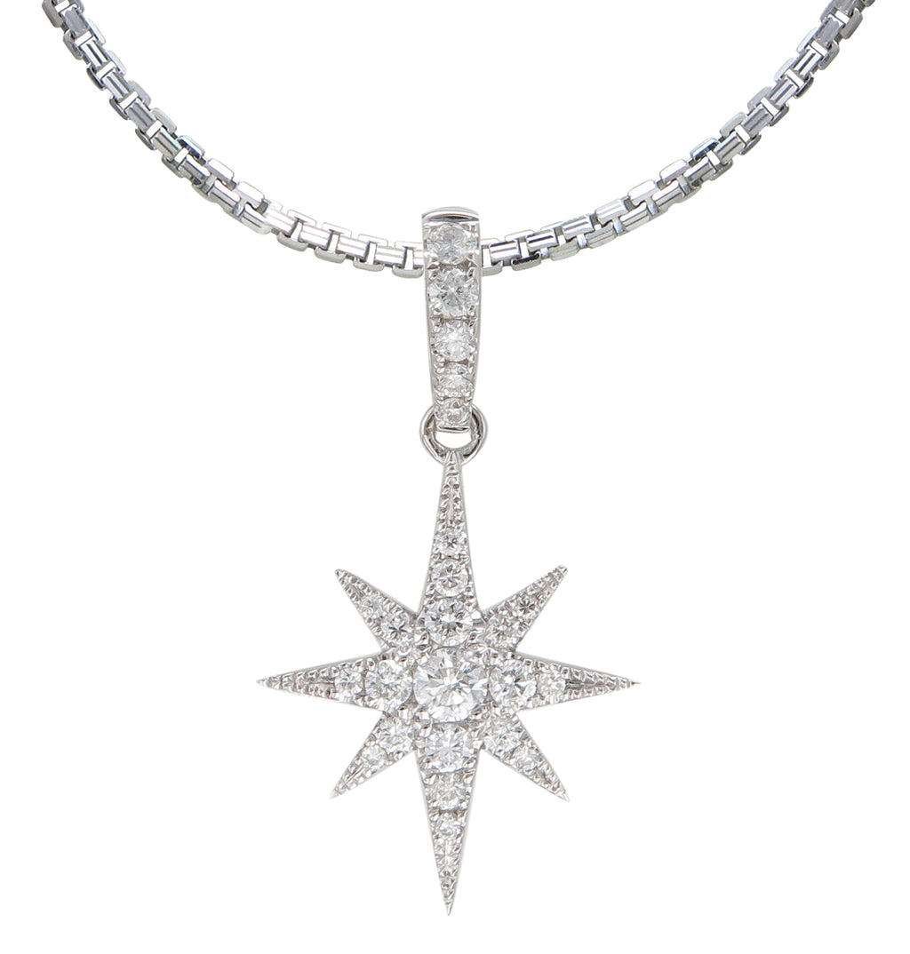 Northern Star Diamond Pendant Chain Necklace