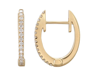 Ladies Diamond Huggie Earrings 0.14ctw