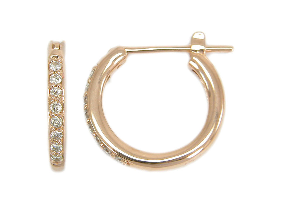 Ladies Diamond Huggie Earrings 0.09ct tw