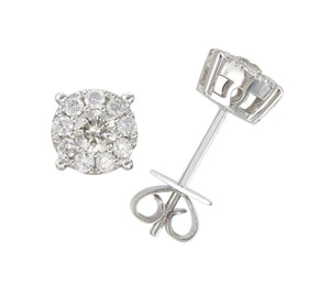 Cluster Diamond stud Earrings 0.51ctw