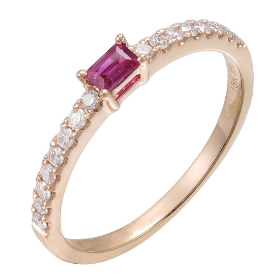 0.32carat Ruby & Diamond Stackable Ring